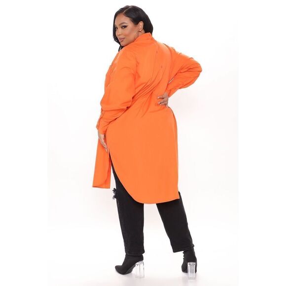 ✨Fashion Nova True Friends Oversized Sz Medium Shirt - Orange✨ - Picture 7 of 11